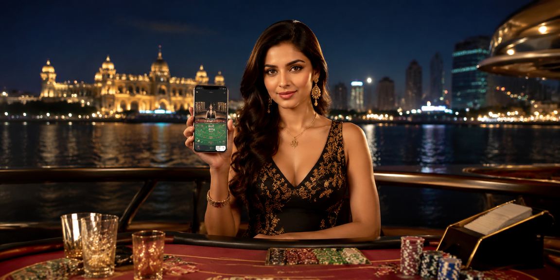Indian player enjoying live baccarat on mobile